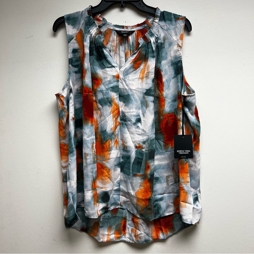 Vera Wang Simply Vera - Petite Sleeveless V-Neck Shell - Size XL Petite - New